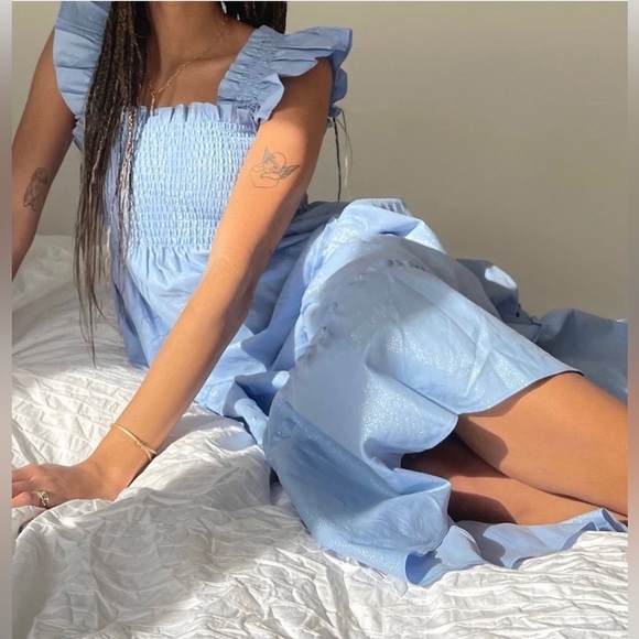 Hill House Dresses & Skirts - Hill House The Ellie Nap Dress in Light Blue Glitter Check